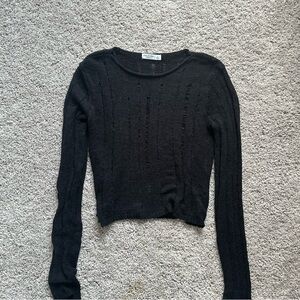 Black Knit Long Sleeve Sweater